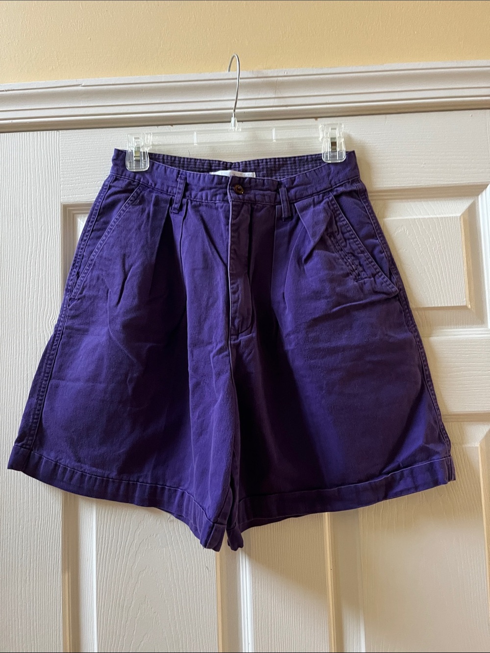 The Limited Purple High-Waist Pleated Shorts